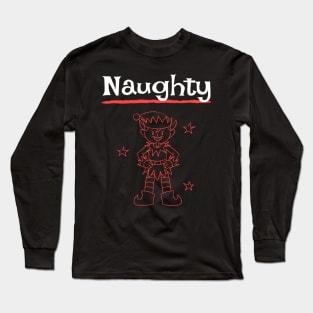 Christmas Elf Naughty Funny Couples Shirts Long Sleeve T-Shirt